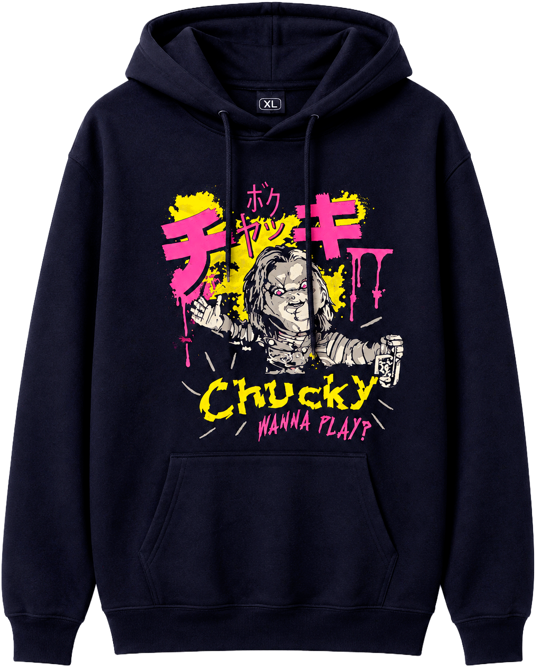 LICENSED CHUCKY MOVIE HOODIE NAVY - CYAH2570RC