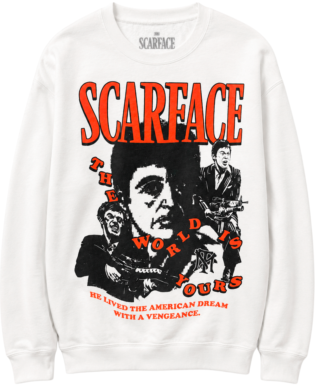 LICENSED SCARFACE MOVIE CREWNECK WHITE - S8BW2443RC