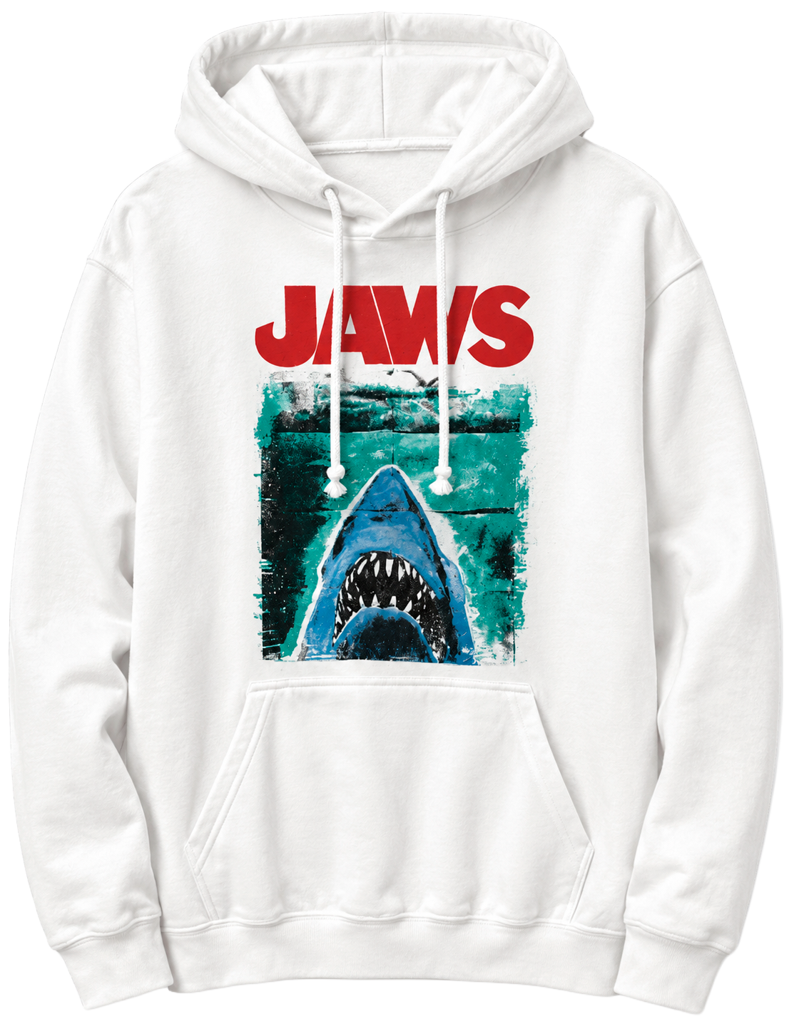 LICENSED JAWS MOVIE HOODIE WHITE - J4AH2158RC