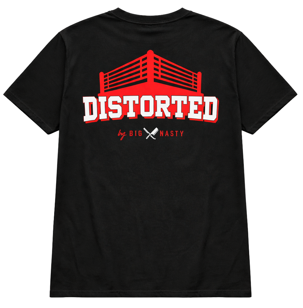 DISTORTED PEOPLE GRAPHIC T-SHIRT BLK/RED/WHITE - 3570