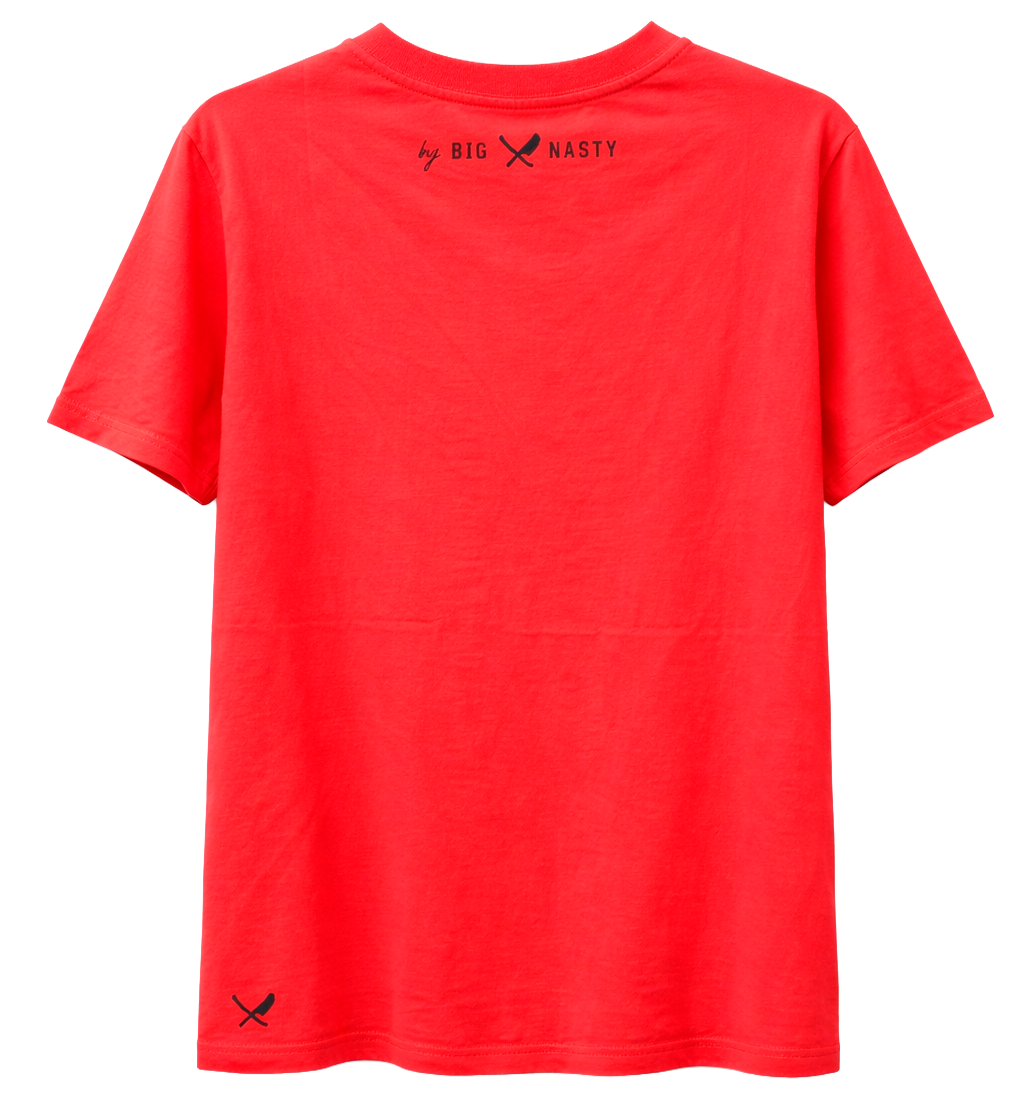 DISTORTED PEOPLE EMBROIDERED T-SHIRT RED - 3567