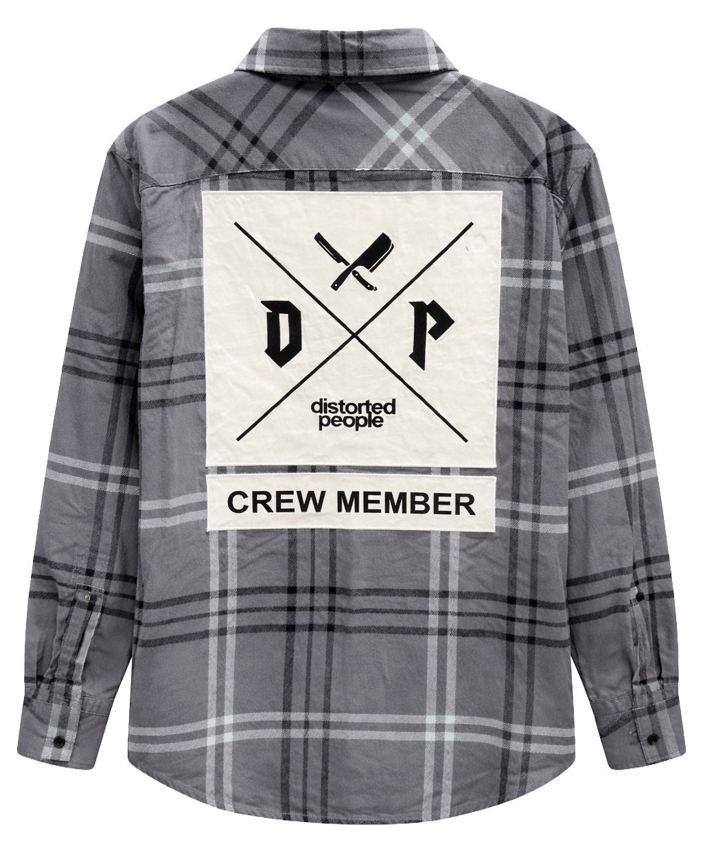 DISTORTED PEOPLE L/S FLANNEL SHIRT DK GREY/CLOUD BLUE/BLACK - 3659