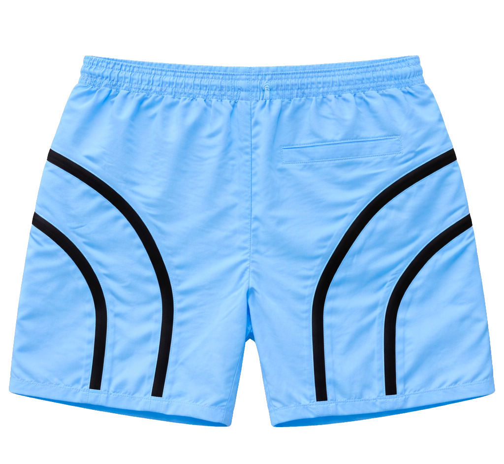 EPTM NYLON ZIPPERED TRACK SHORTS SKY BLUE - 12268