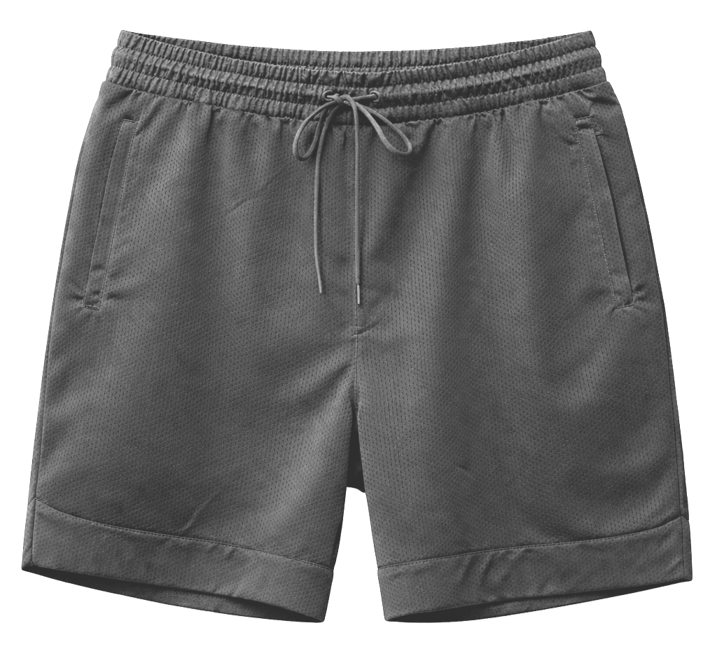 REBEL MINDS PLUS SIZE BASKETBALL SHORTS GREY - 100-931