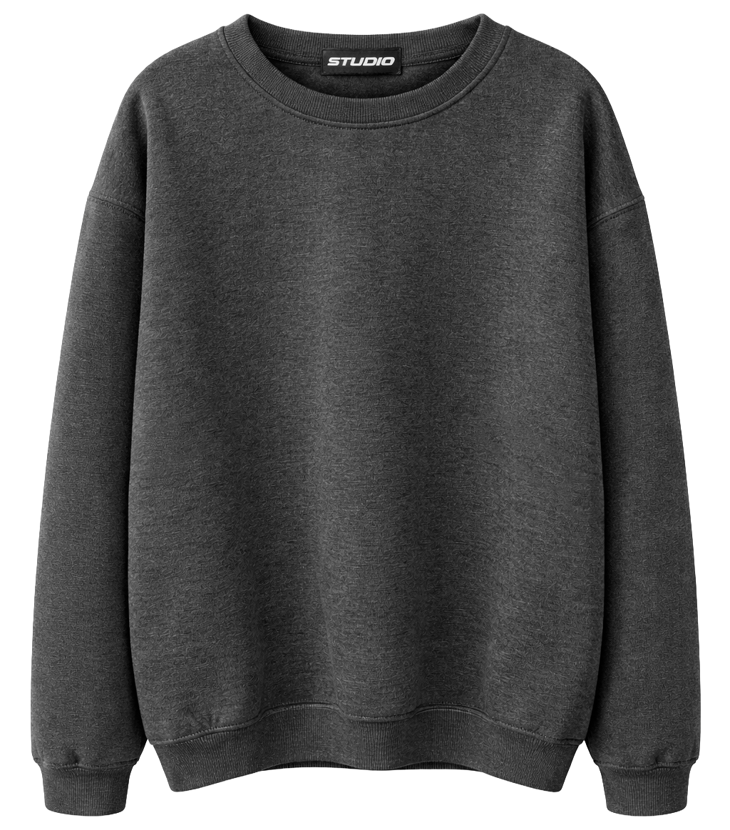 STUDIO PLUS SIZE CREWNECK PULLOVER CHARCOAL - CT182012CHX