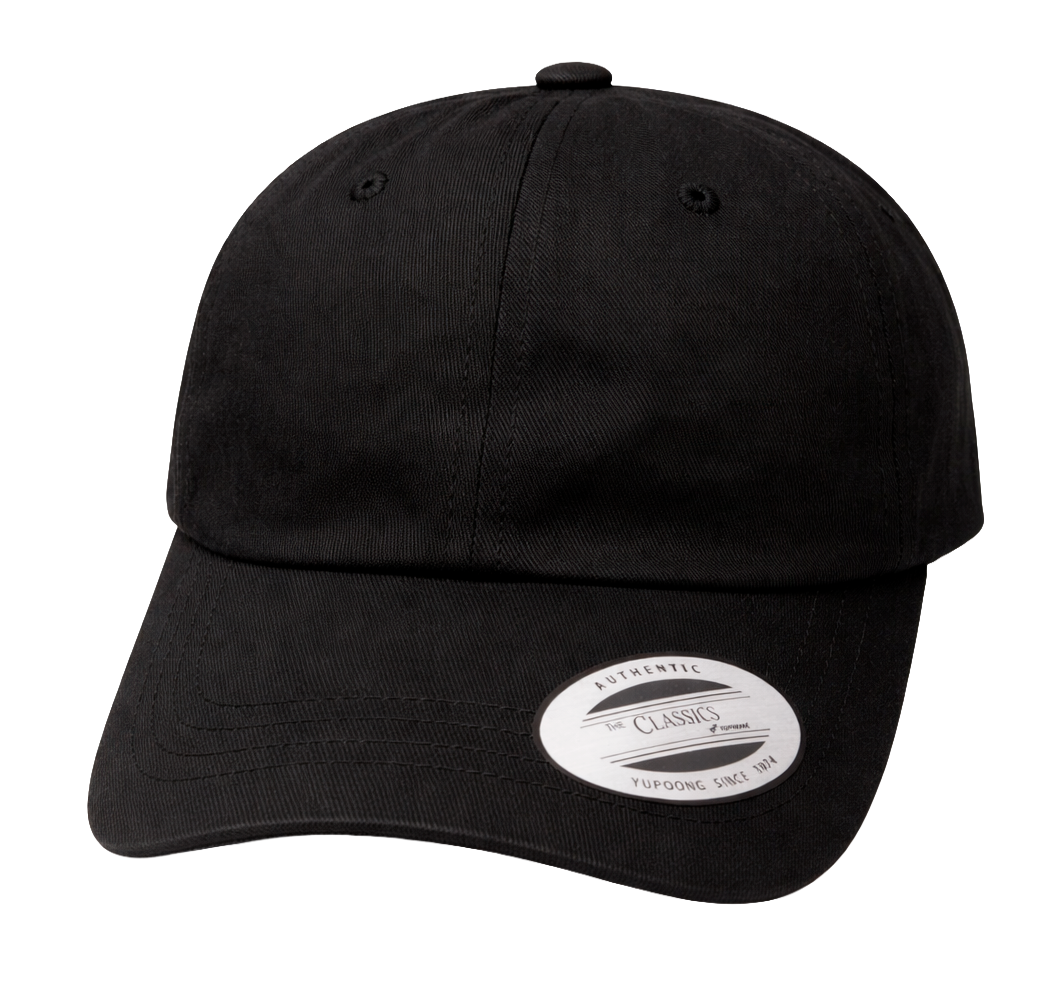 YUPOONG STRAPBACK DAD HAT BLACK - BLANKS