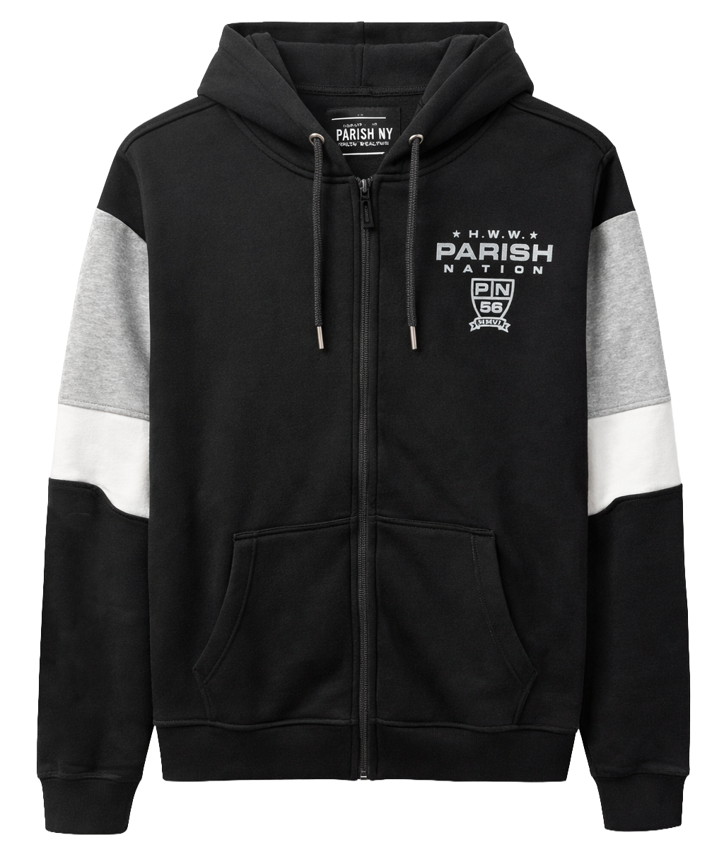 PARISH NATION ZIP HOODIE JACKET BLACK - N05H2569