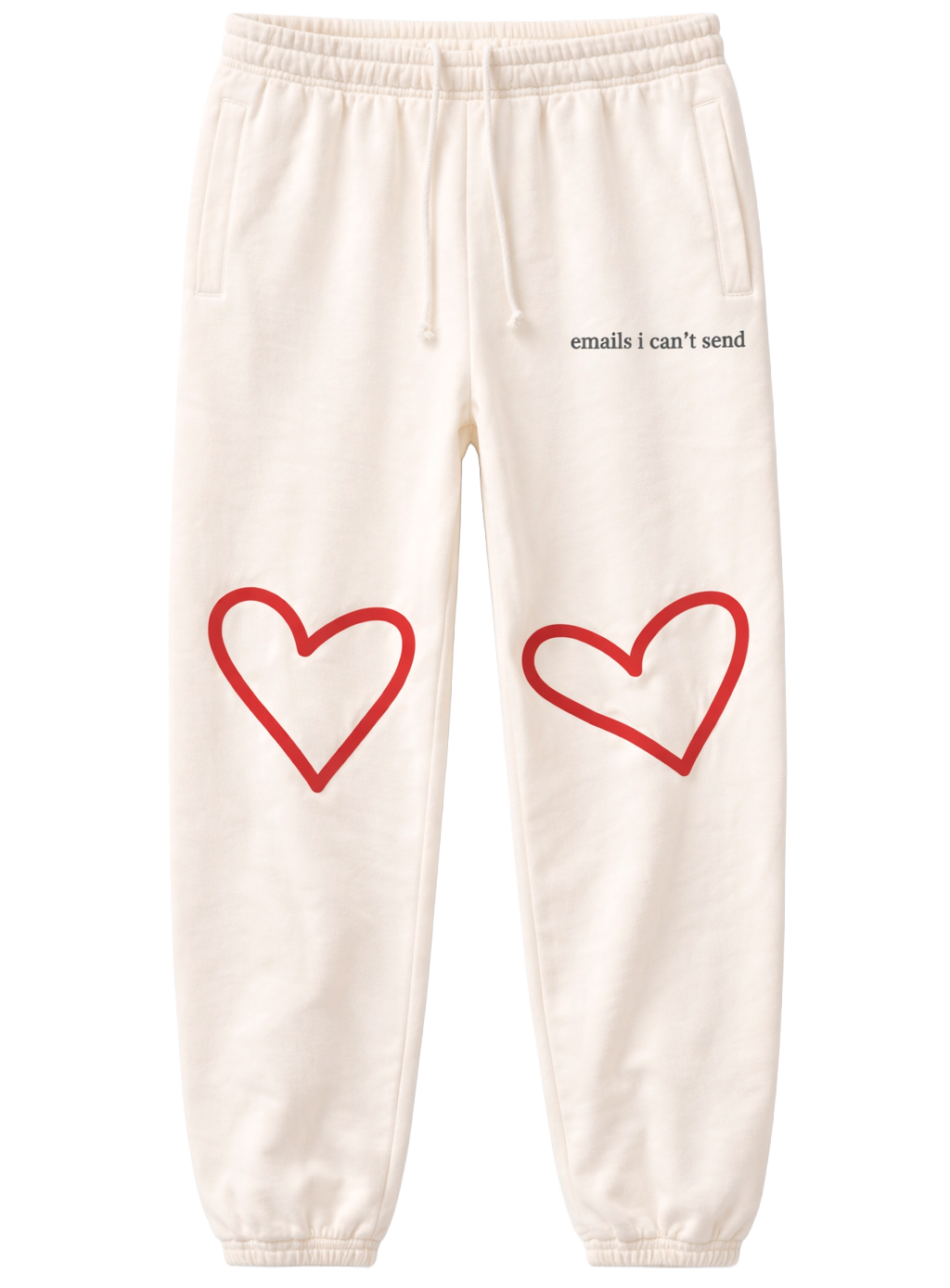 LICENSED SABRINA CARPENTER SWEATPANTS IVORY - EMAILS