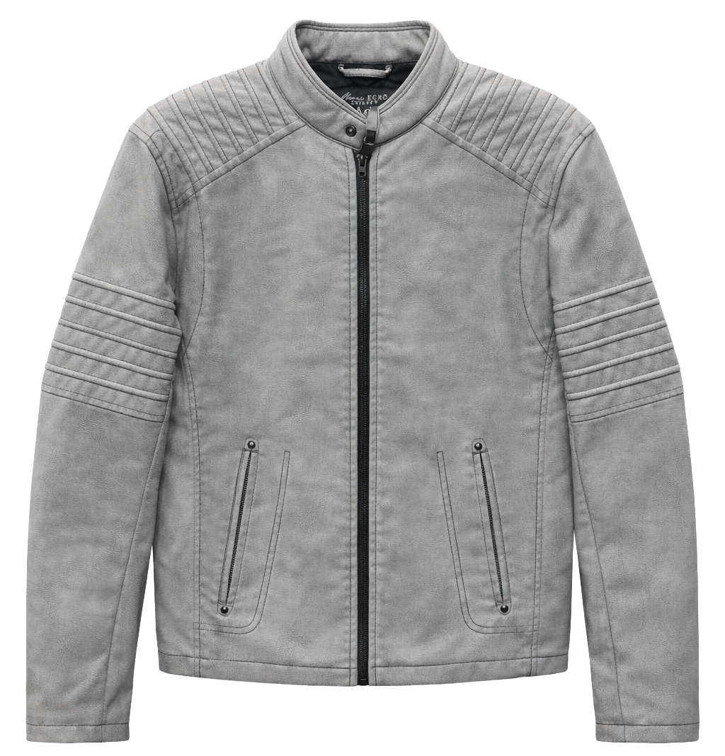 MARK ECKO LEATHER MOTO JACKET GREY - MK8J0111F4