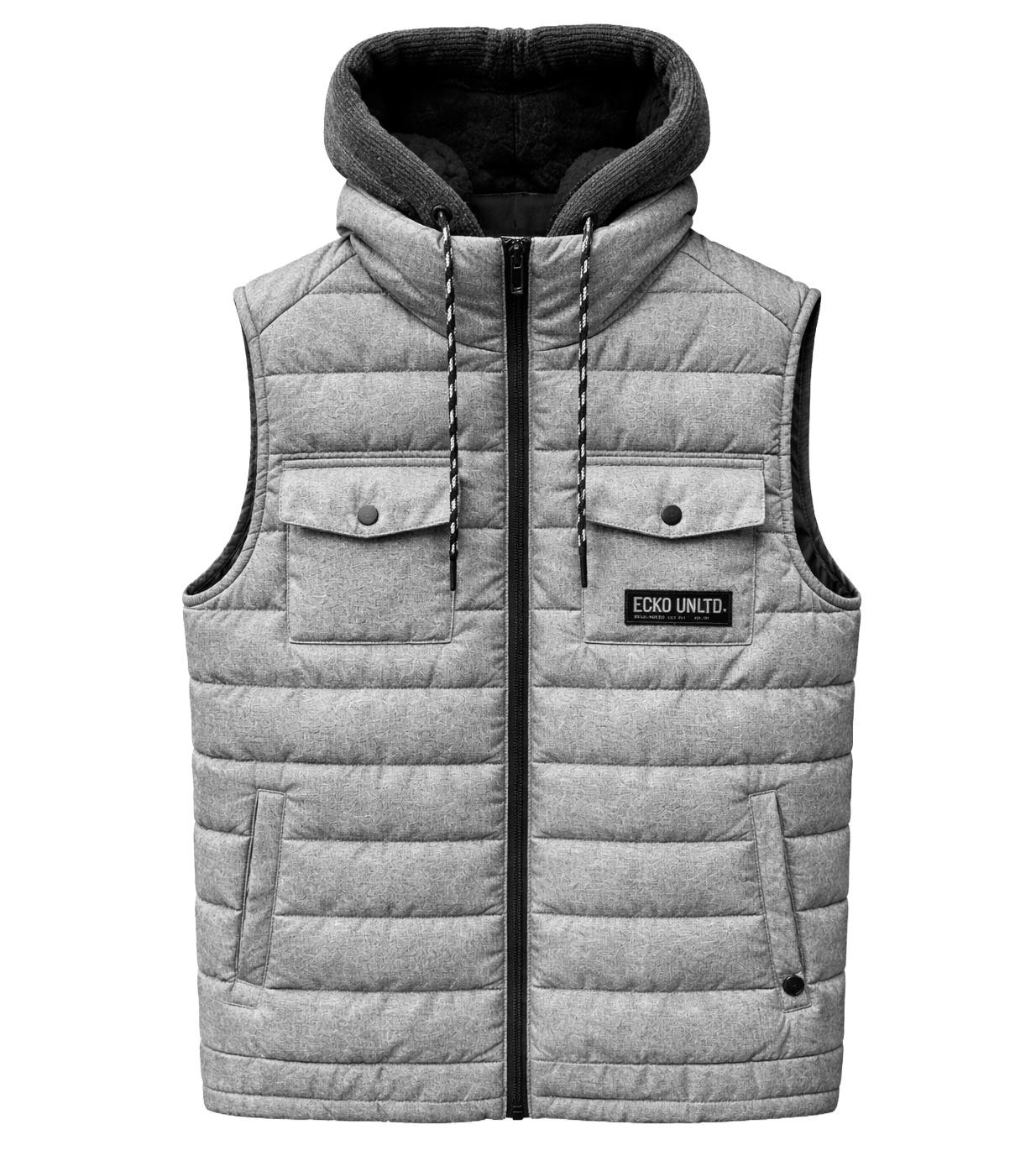 ECKO UNLTD SHERPA HOODIE VEST GREY MARLED - EO34O520 - Steal Deal