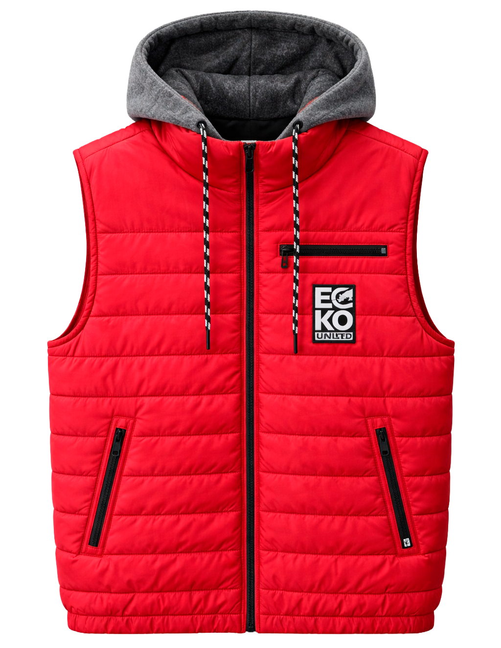 ECKO UNLTD ZIP HOODIE VEST TRUE RED - EO32O390