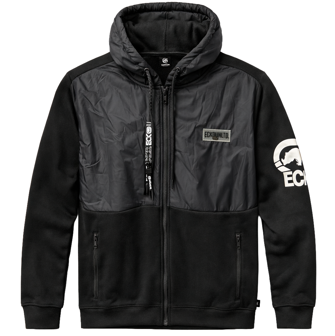 ECKO UNLTD ZIP HOODIE JACKET BLACK - EO34H1161B
