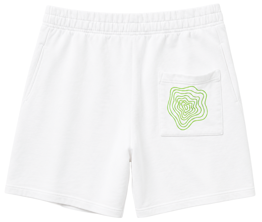 WOMENS OFF THE GRID SWEAT SHORTS WHITE - 581503