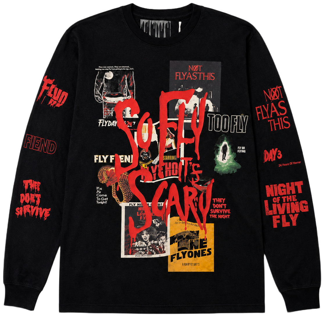 BORN FLY GRAPHIC LONG SLEEVE SHIRT BLACK - 2109T4332
