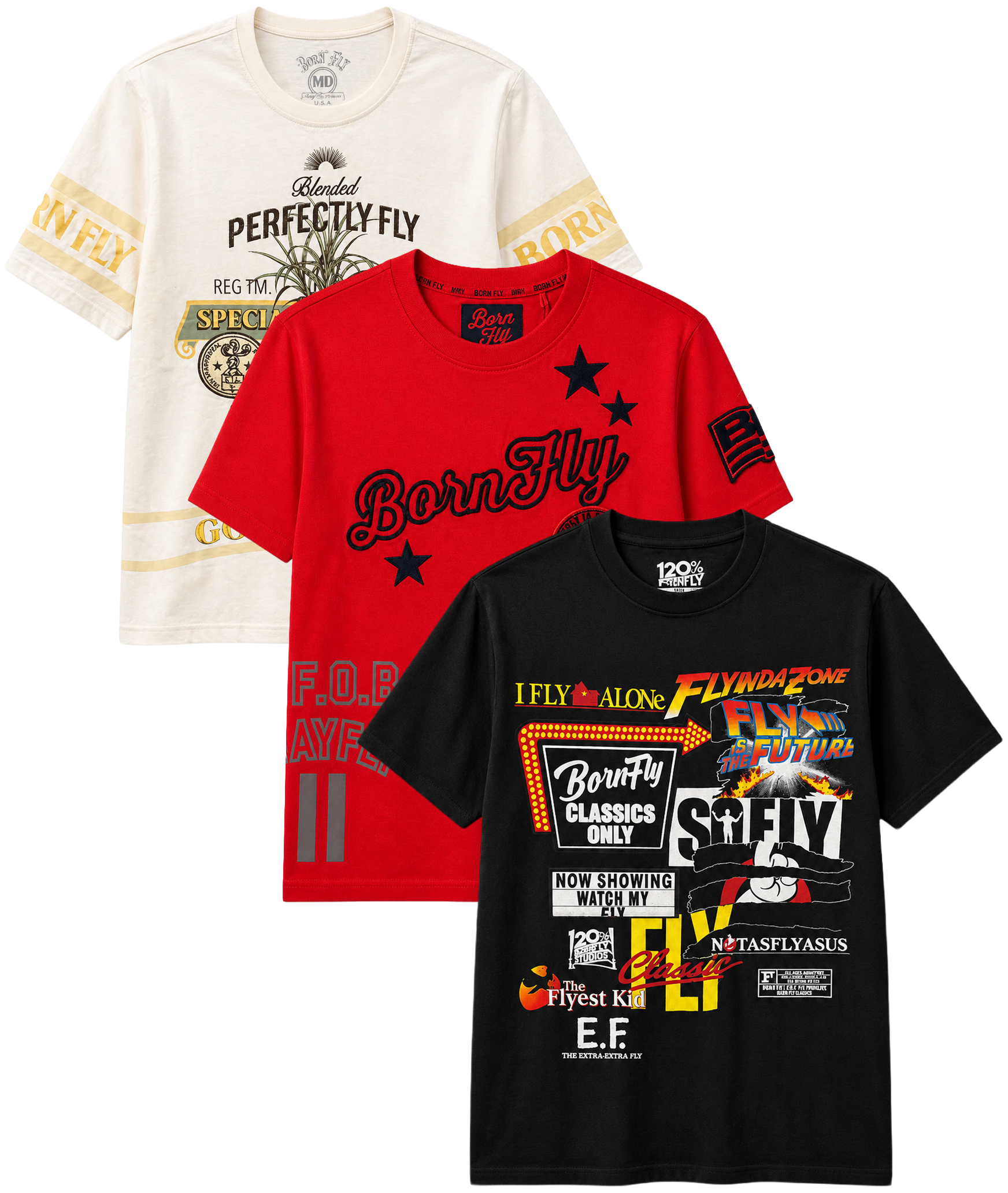 BORN FLY ASSORTED GRAPHIC T-SHIRT ASST - BFSTS26