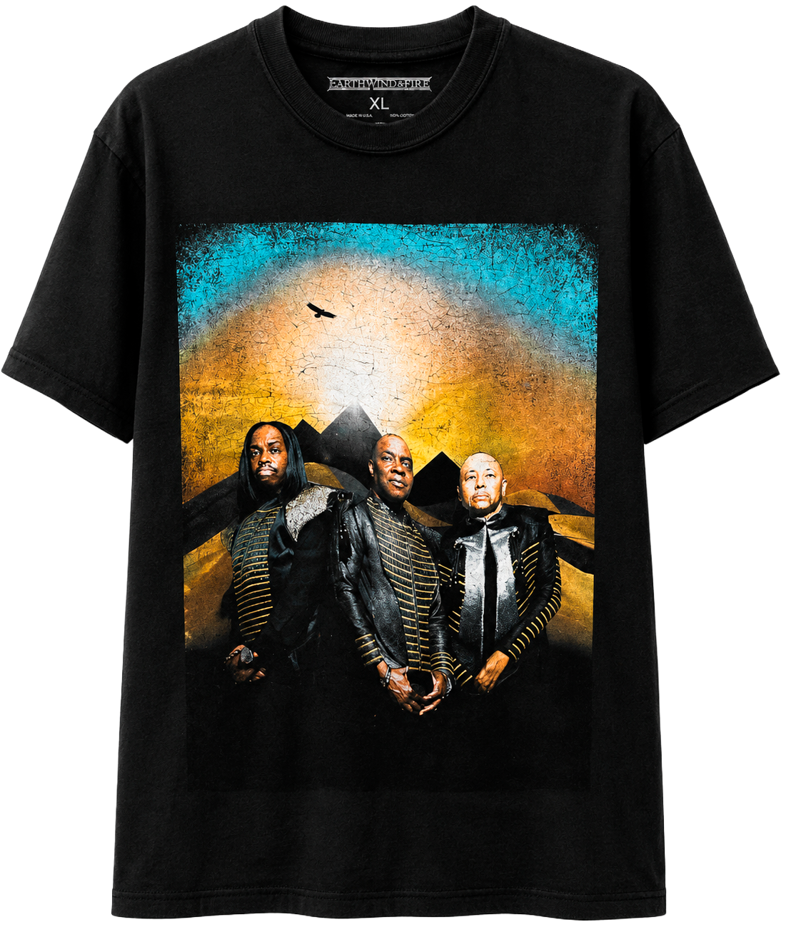 LICENSE MUSIC EARTH WIND & FIRE T-SHIRT BLACK - EWF TOUR