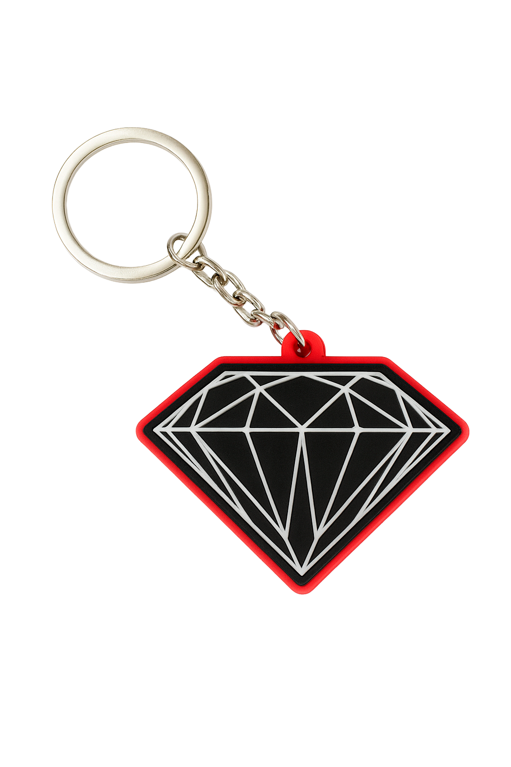 DIAMOND SUPPLY CO 3 PACK RUBBER KEYCHAIN RED - BRILLIANT