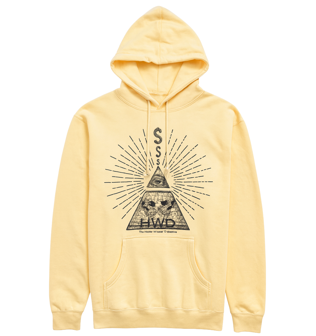 HWD GRAPHIC FLEECE HOODIE YELLOW - B21HMPF005