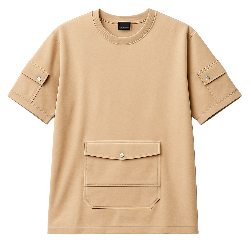 CORDOVA FRENCH TERRY CARGO T-SHIRT SAND - A15CTZ06