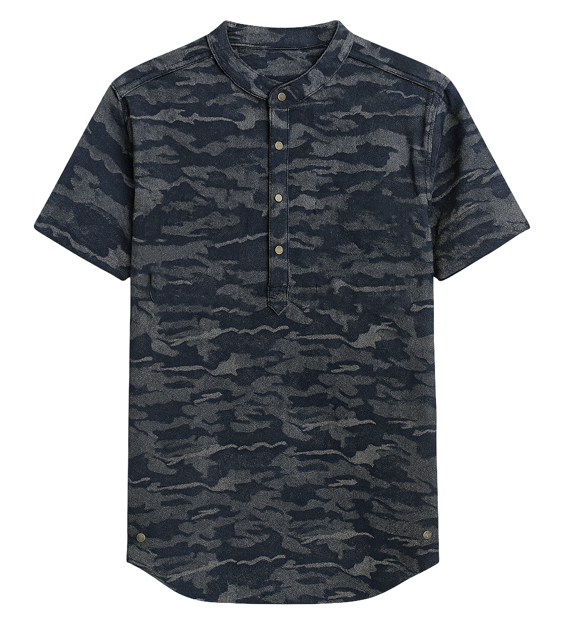 CORDOVA S/S HENLEY SHIRT CAMO DENIM - Z14CTZ01