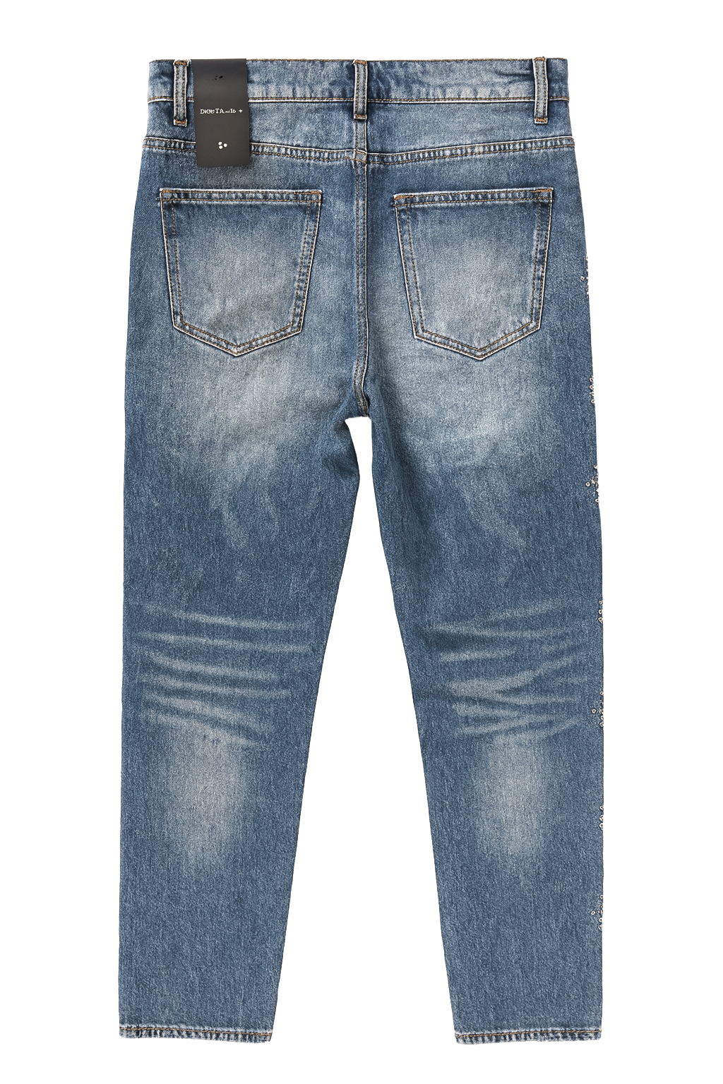 EMBELLISH STUDDED JEANS BLUE BLUE WASHED - EMBHOL24-044