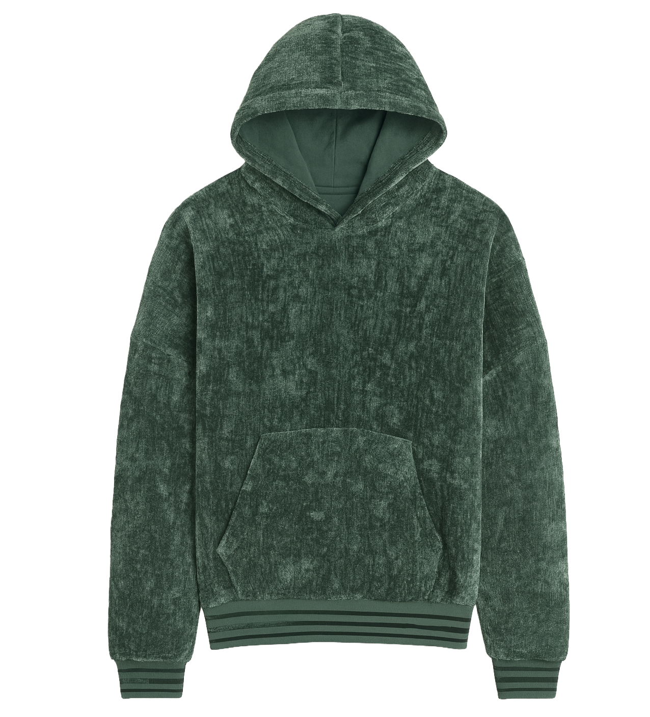 EMBELLISH HEAVYWEIGHT KNIT HOODIE GREEN - EMBHOL124-038