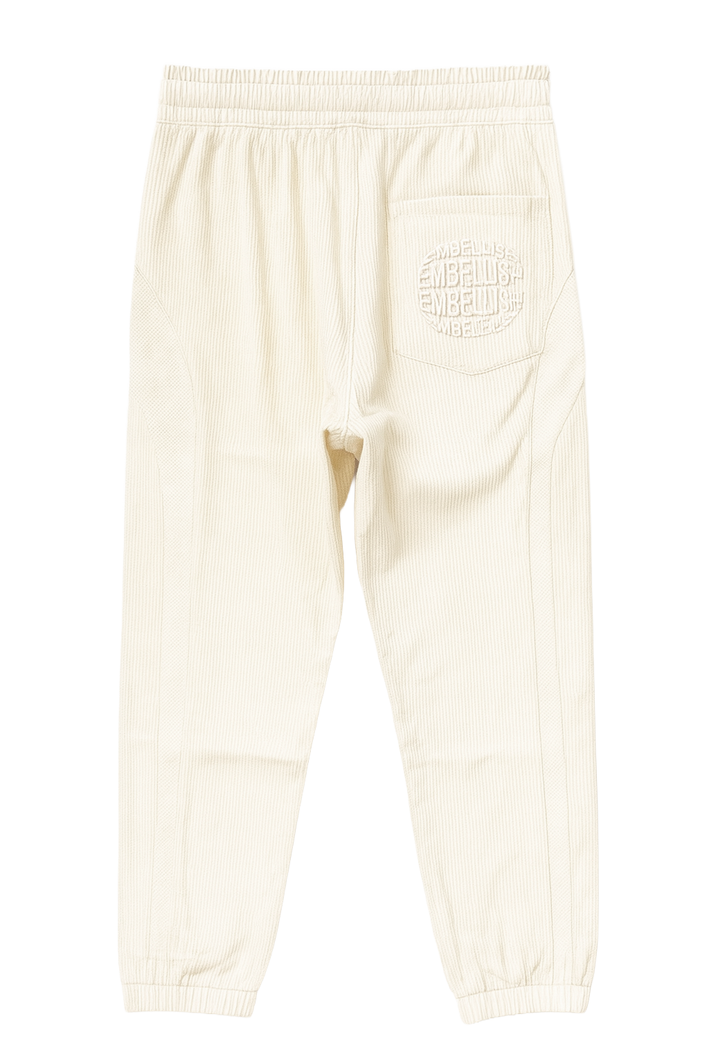 EMBELLISH PANELED TRACK PANTS CREAM - EMBSPR24-008