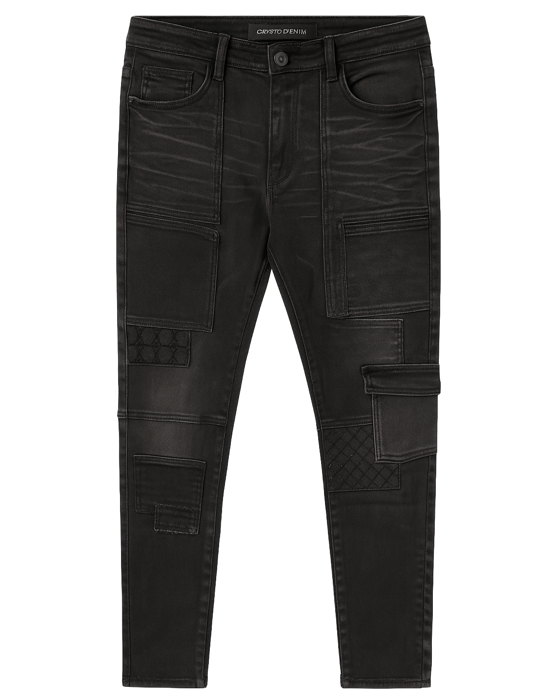 CRYSP DENIM PREMIIUM CARGO JEANS WASHED BLACK - CRYSPHOL124-031