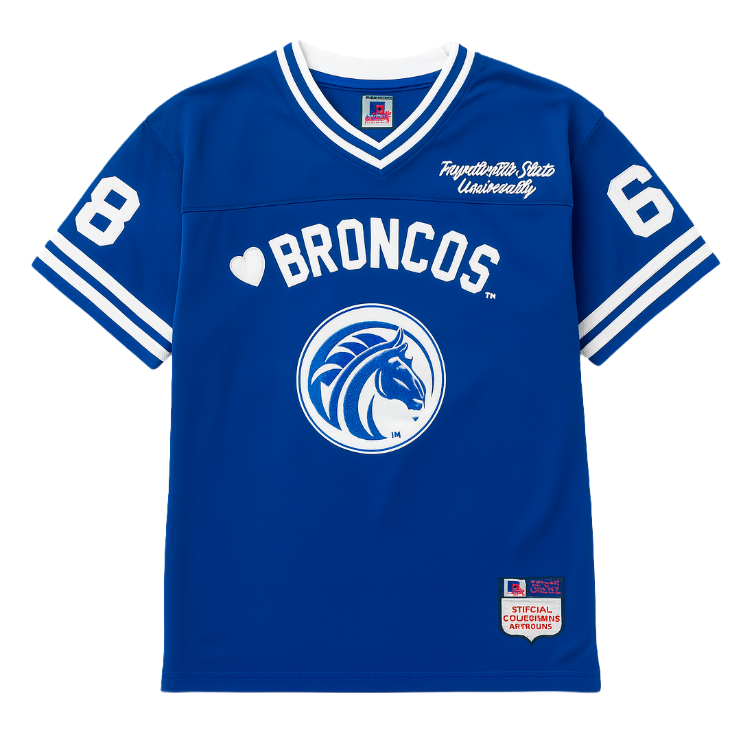 YOUTH BIG BOY BRONCOS FOOTBALL JERSEY IR BLUE/WHT - BB001