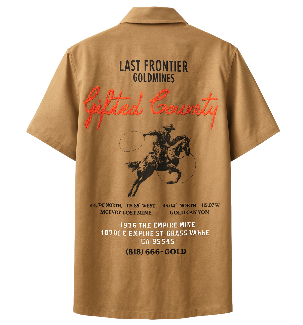 GFTD LA S/S BUTTON DOWN SHIRT CAMEL - GFSSP25-7