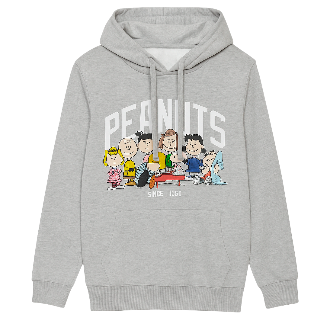 LICENSED PEANUTS HOODIE SWEATSHIRTS GREY - 9PNT2656
