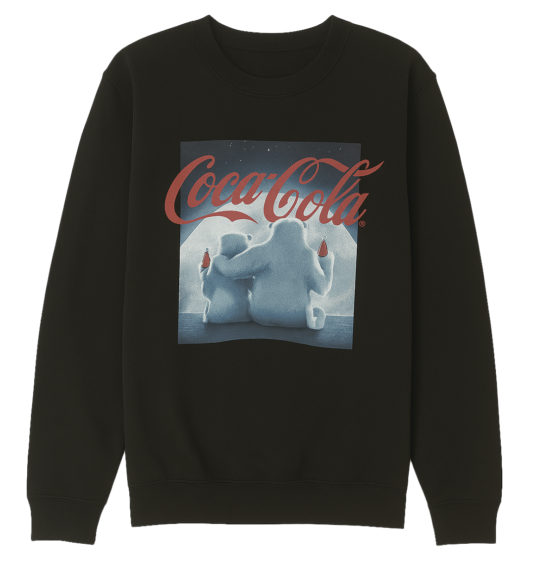 LICENSED COCA COLA HOLIDAY CREWNECK BLACK - 2CCV2288