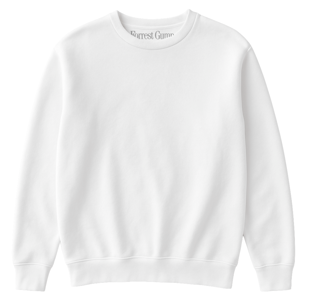 LICENSED FOREST GUMP PRINTED TAG/NO GRAPHIC CREWNECK WHITE (IR) - 60140