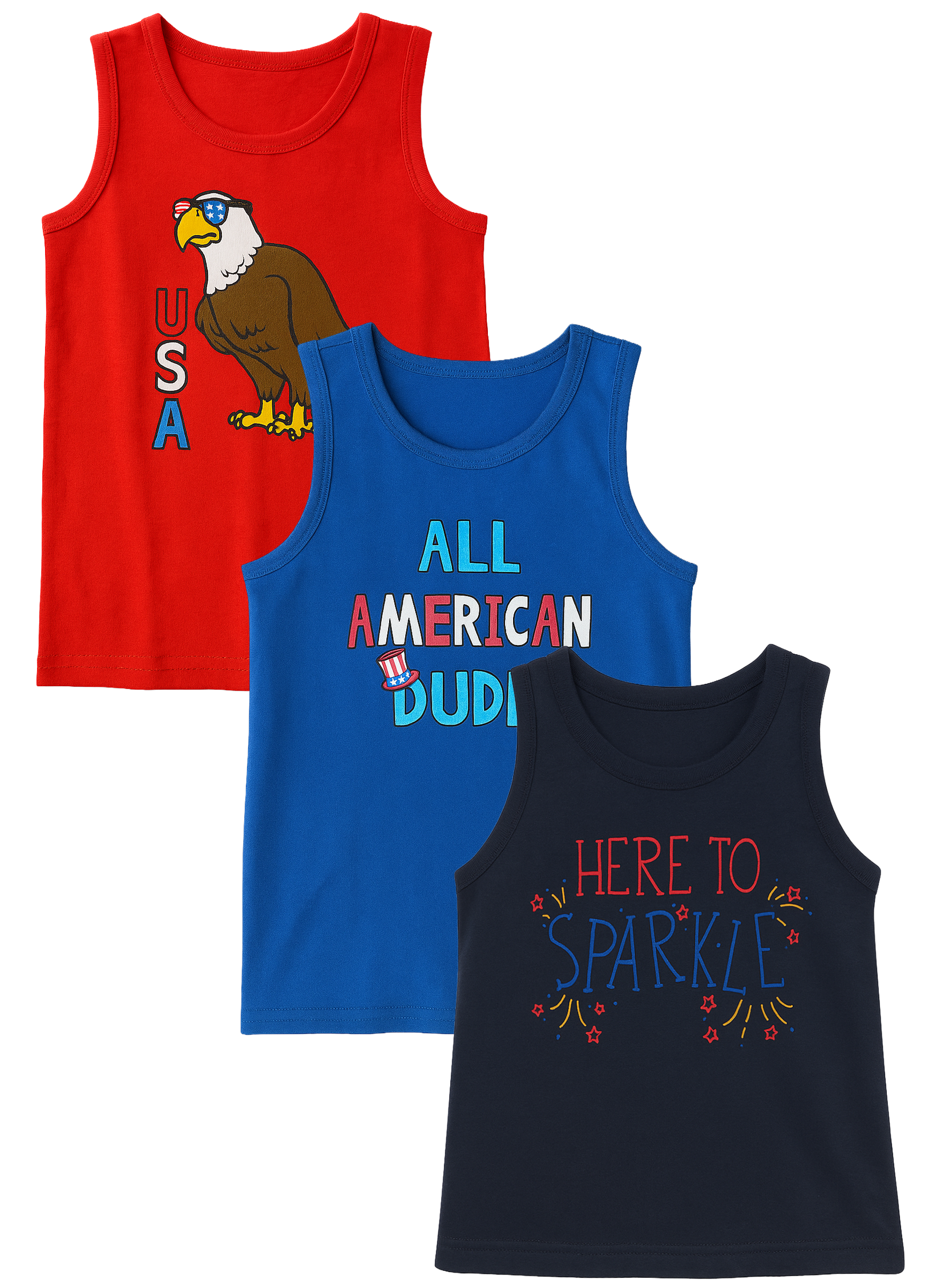 TODDLER ASSORTED USA VERBAGE TANK TOPS ASST - ASSTTT