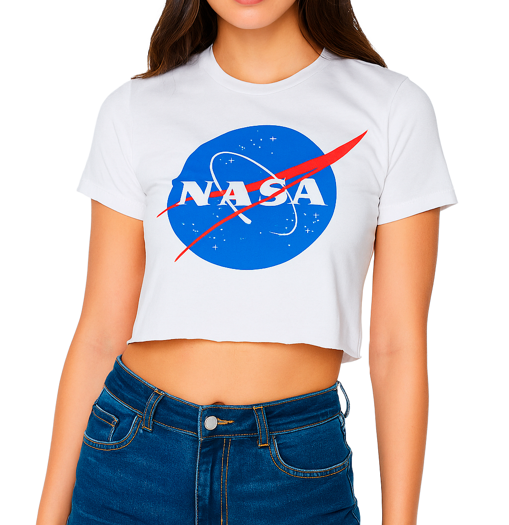 YOUTH GIRLS NASA CROP T-SHIRT WHITE - 5NAS96620F