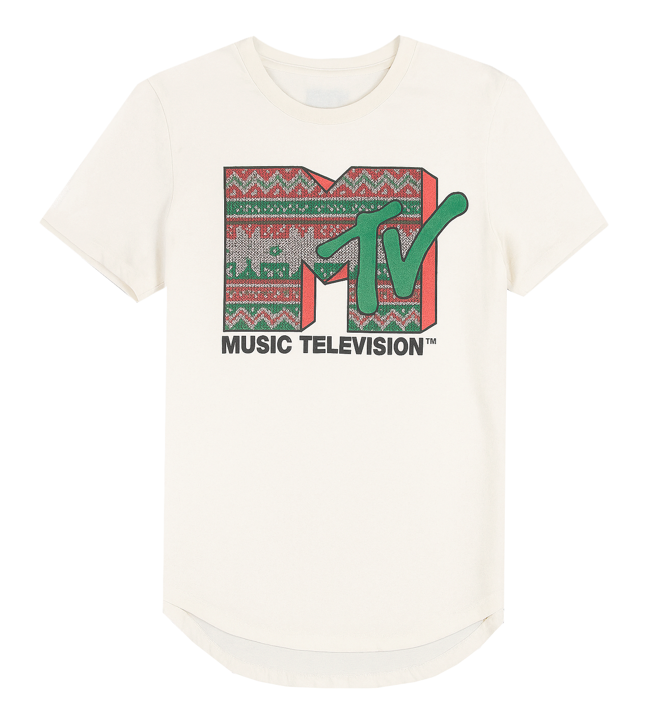 JUNIOR GIRLS MTV HOLIDAY T-SHIRT IVORY - MTVN0409