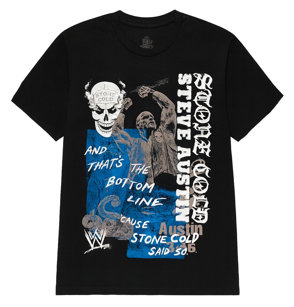 LICENSED WWE STONE COLD T-SHIRT BLACK - WXNS4494FC
