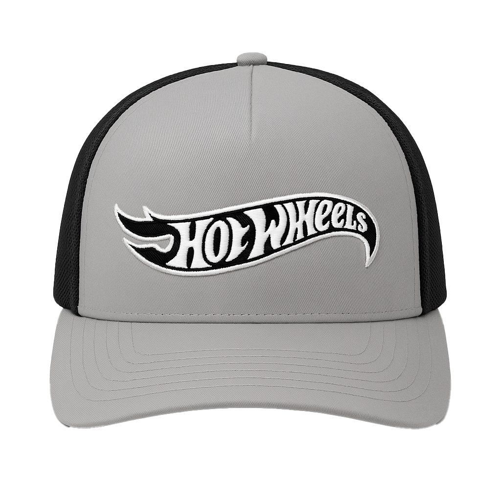LICENSED D73 HOT WHEELS TRUCKER HAT GREY/BLACK - HTW/XHF