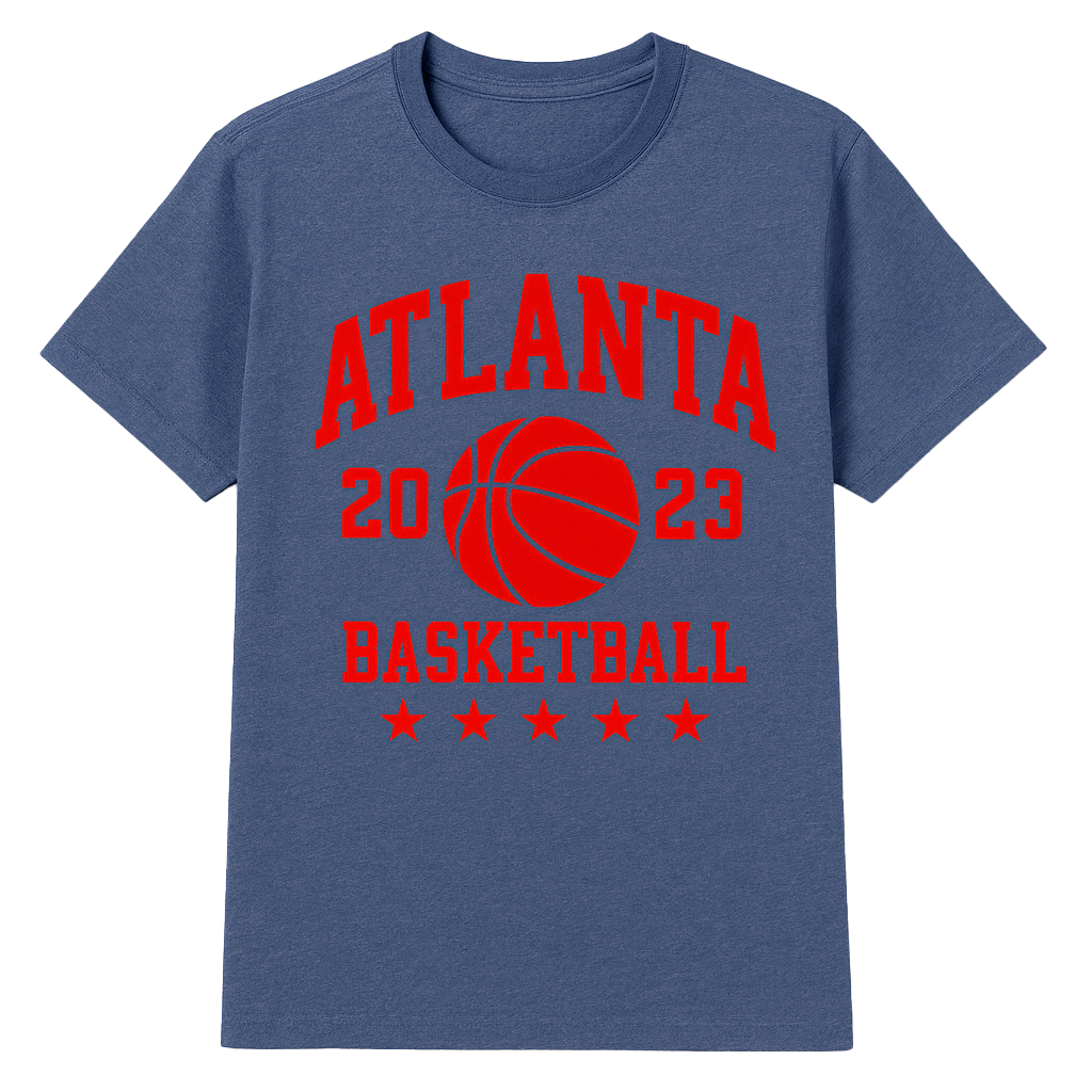 MELROSE PLACE GRAPHIC T-SHIRT HTR NAVY - ATLANTA