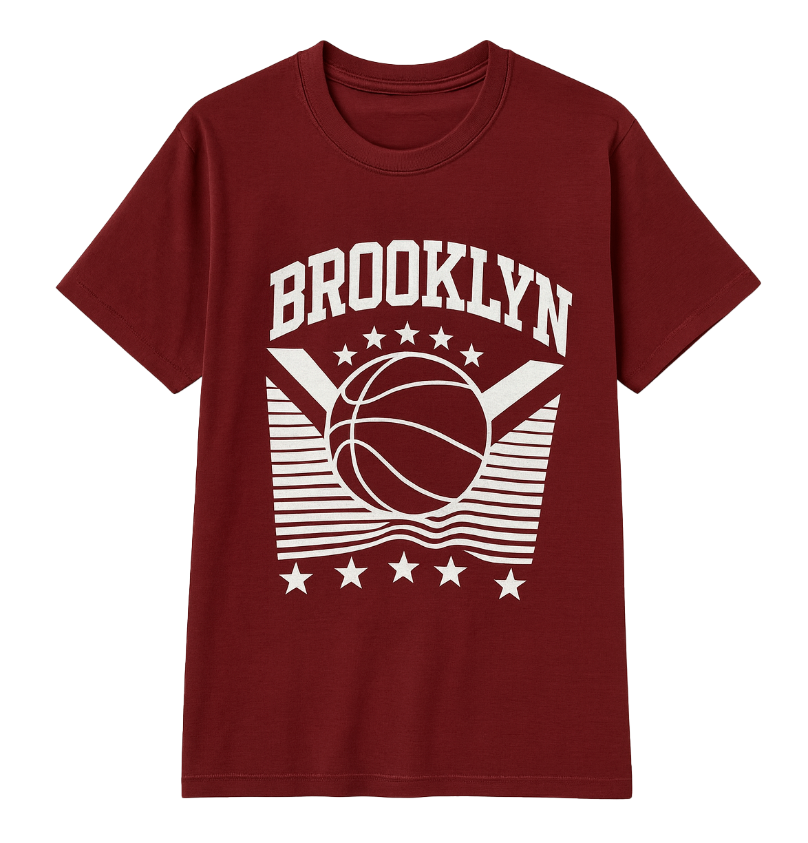 MELROSE PLACE GRAPHIC T-SHIRT BURGUNDY - BROOKLYN B-BALL