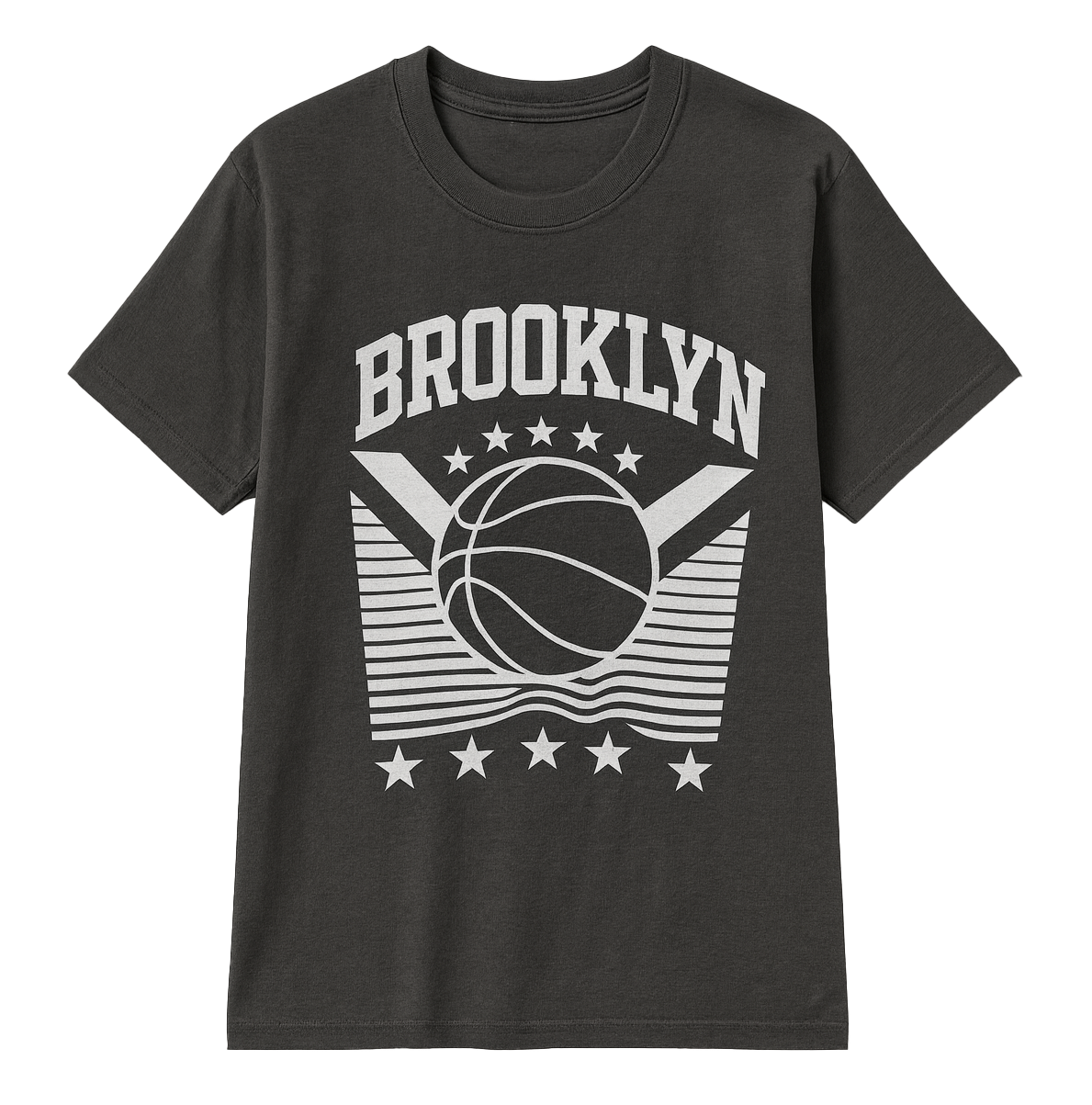 MELROSE PLACE GRAPHIC T-SHIRT CHARCOAL - BROOKLYN B-BALL