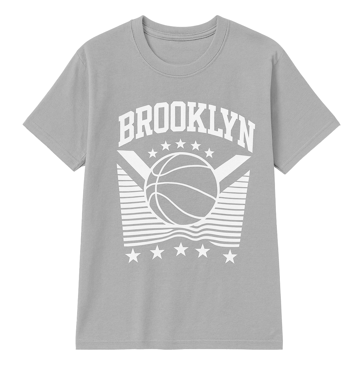 MELROSE PLACE GRAPHIC T-SHIRT LT GREY - BROOKLYN B-BALL