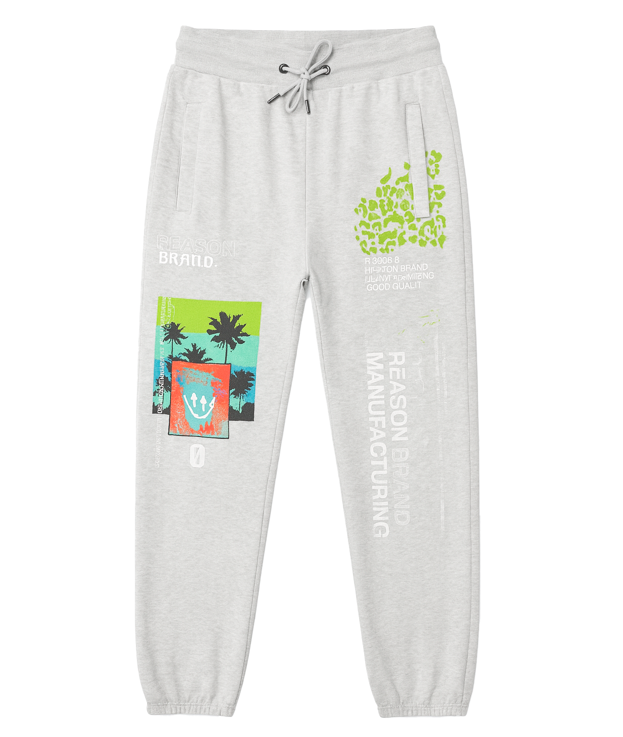 REASON GRAPHIC JOGGER SWEATPANTS GREY - R0-5A