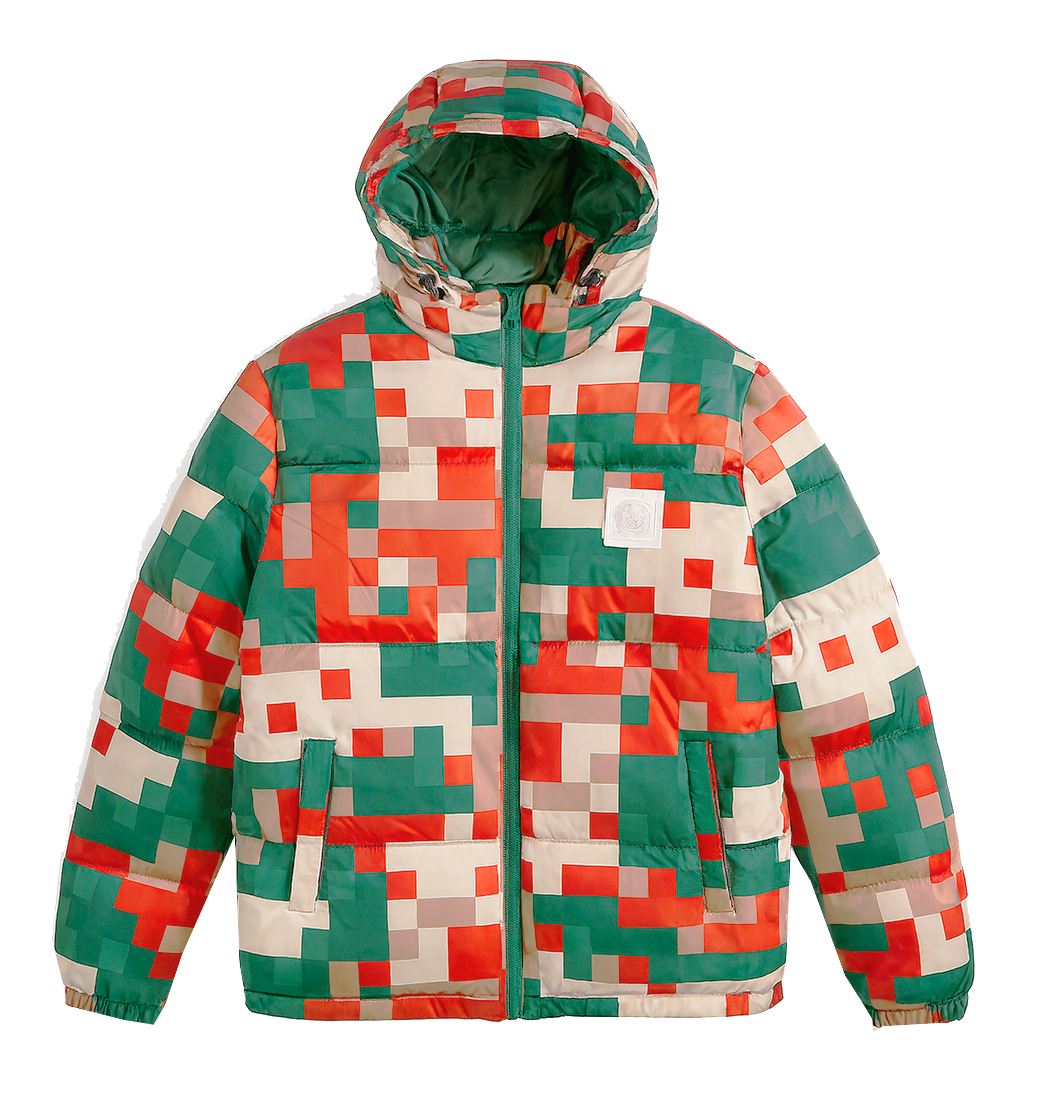 PARISH NATION INSULATED HOODIE PUFFER JACKET MULTI - N05O2878