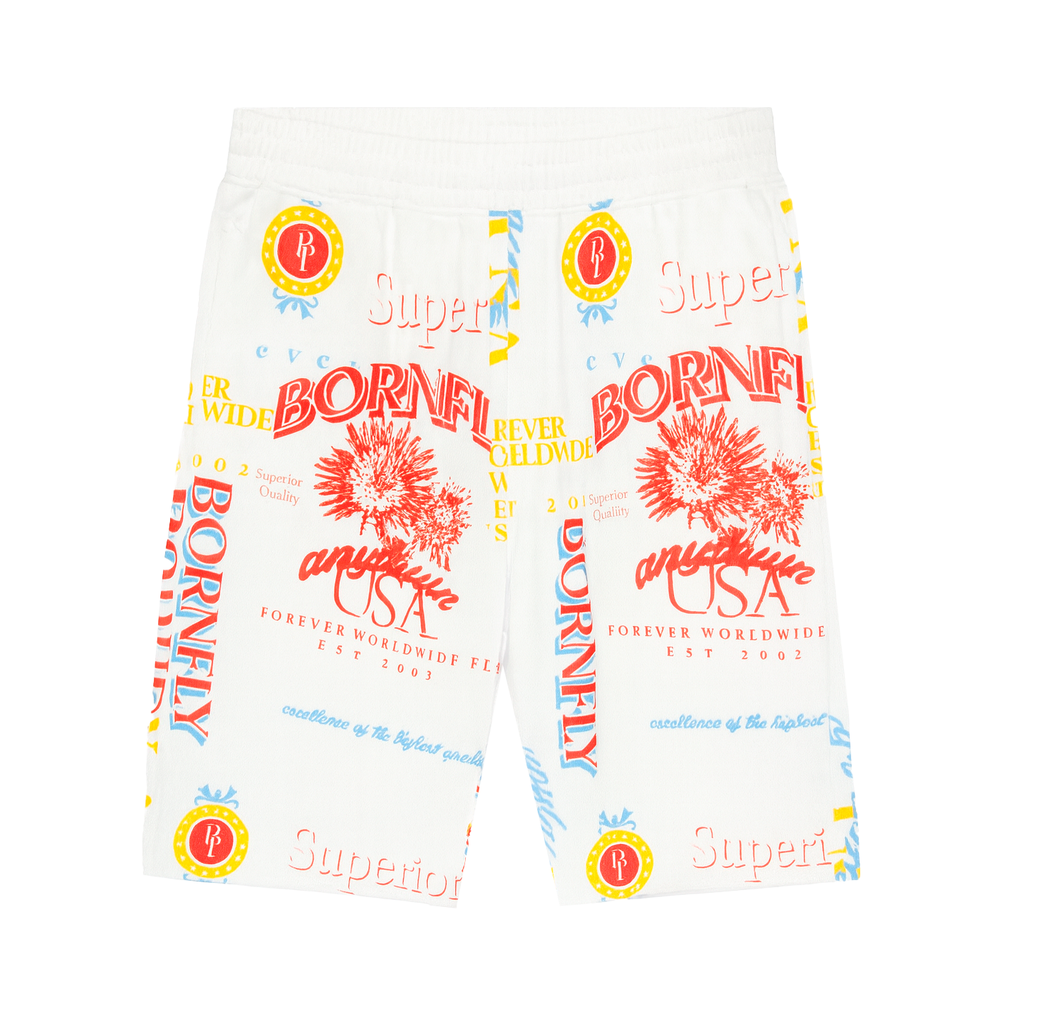YOUTH BORN FLY ATHLETIC SHORTS WHITE/ORANGE - B04B3139