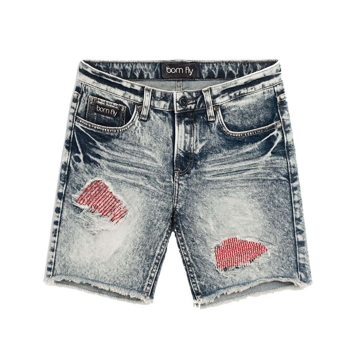 YOUTH BORN FLY DENIM SHORTS MED STONE WASH - B04D2214