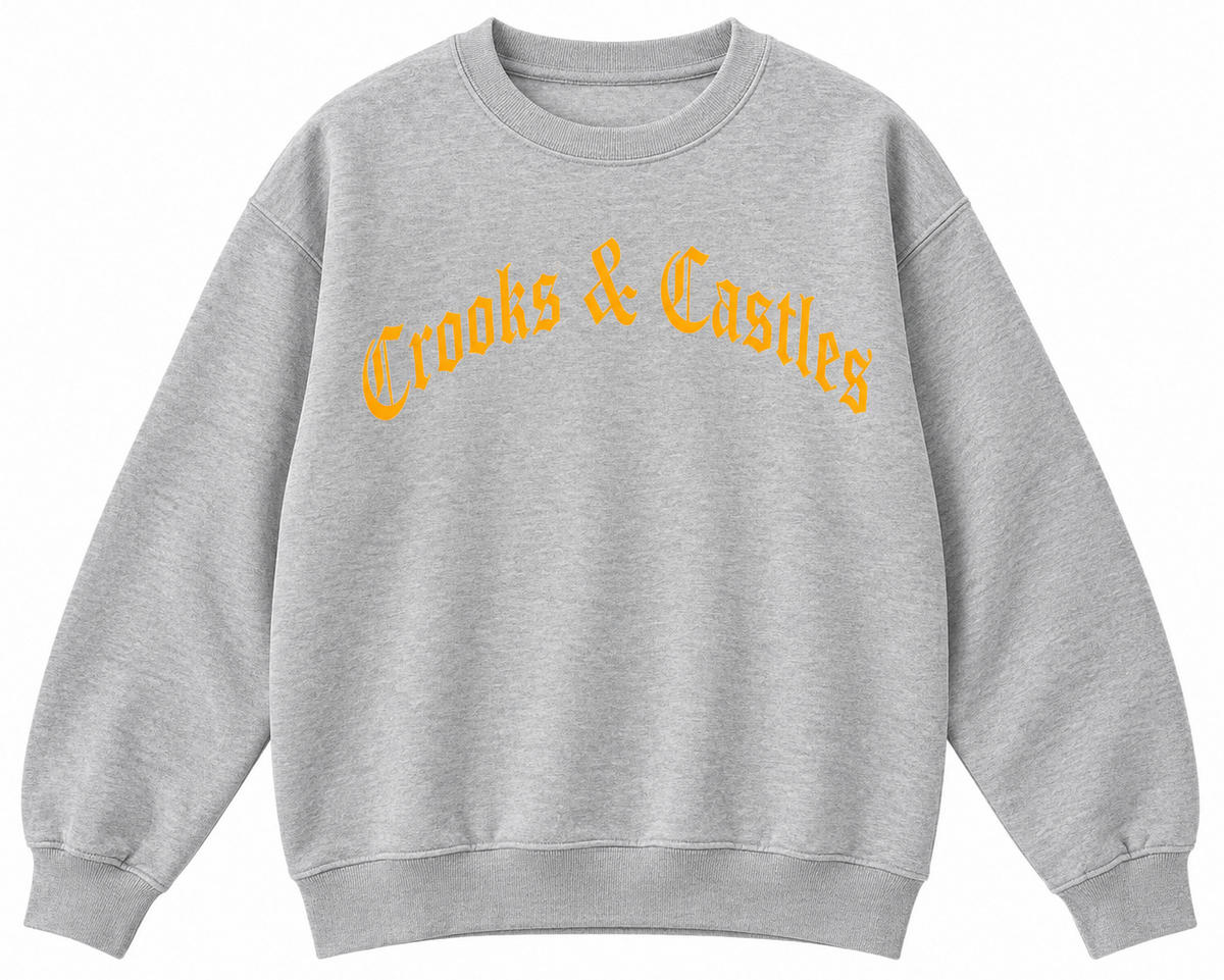CROOKS & CASTLES CREWNECK H. GREY - HEIR APPARENT - Steal Deal