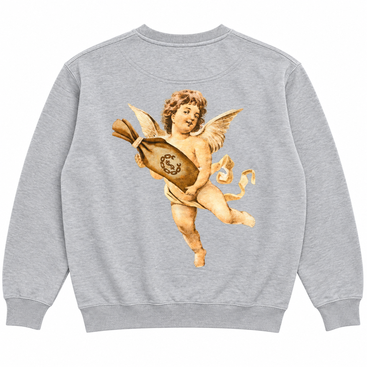 CROOKS & CASTLES CREWNECK H. GREY - HEIR APPARENT