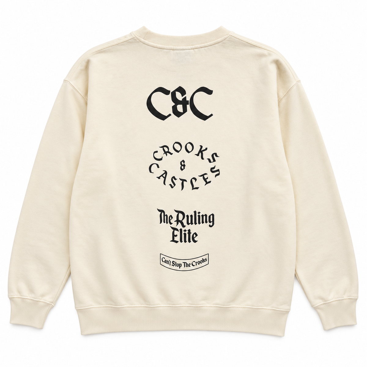 CROOKS & CASTLES CREWNECK NATURAL - GOTHIC ELITE