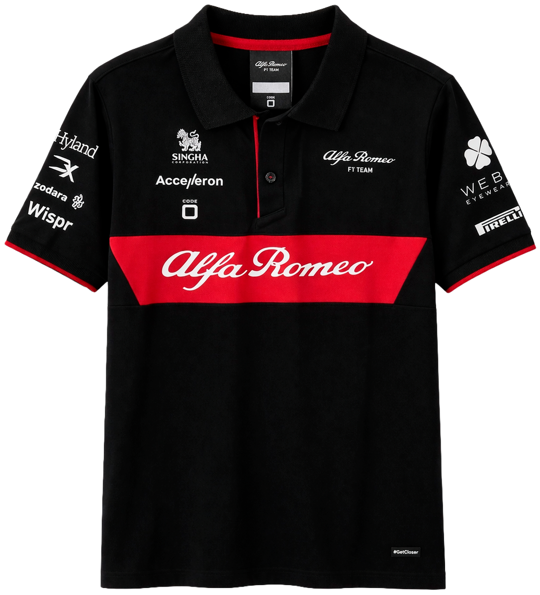 FORMULA 1 S/S RACING POLO SHIRT BLACK/RED - ALFA RACE TEAM - Steal Deal